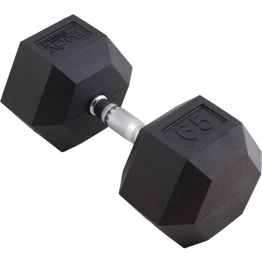 Body Sport Rubber Encased Hex Dumbbell Weight Single Ideal for Home Gym Strength Training Exercises Durable and Non-Slip Design