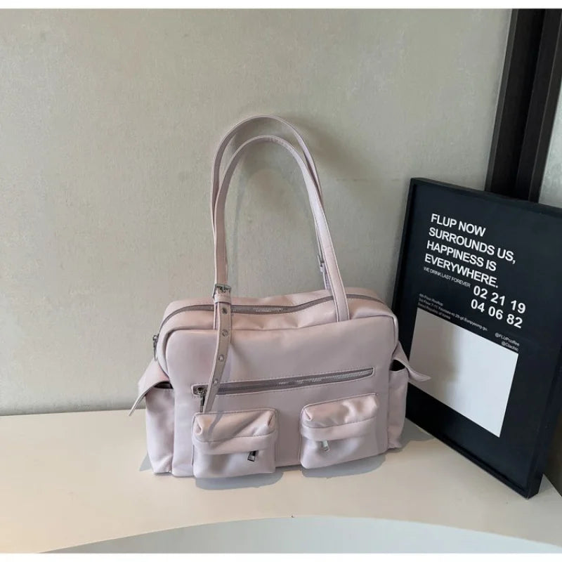 Women'S Bag Fashion Bowling Bag Red Shoulder Bag Vintage Motorcycle Bags For Ladies