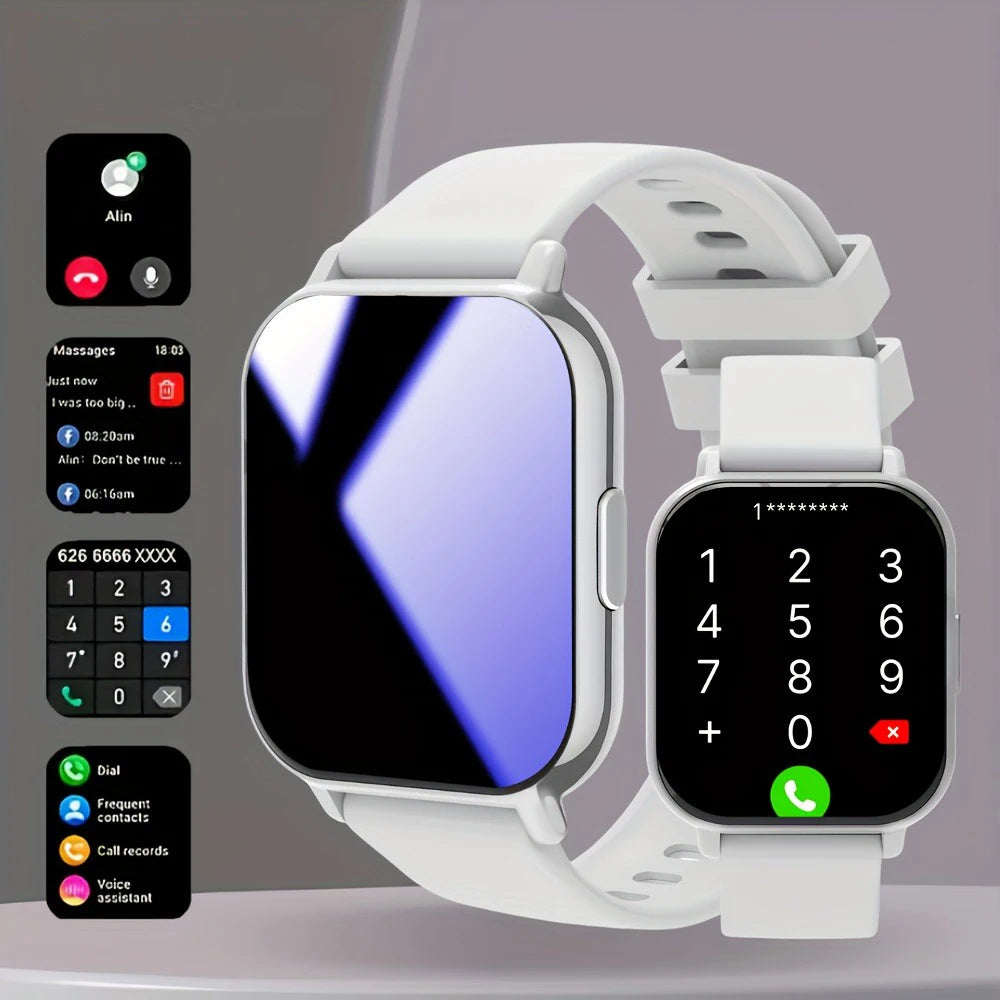 2025 Smart Watch for Men Women Square HD Screen: Wireless Calling with Dial Pad, Frequent Contacts Message Reminder