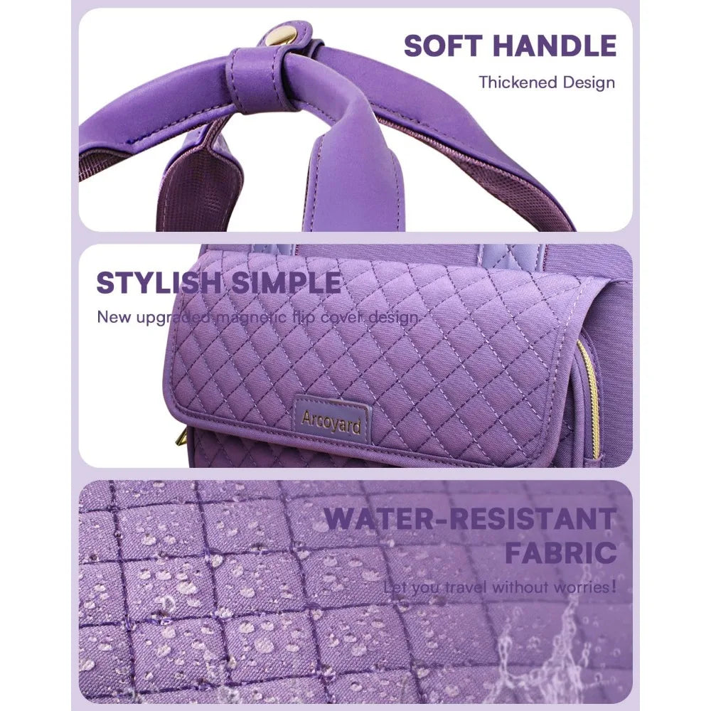 Multi-Functional 17-Inch Lightweight Rolling Underseat Carry-On Luggage with Wheels, Airline Approved Personal Item Bag for Trav