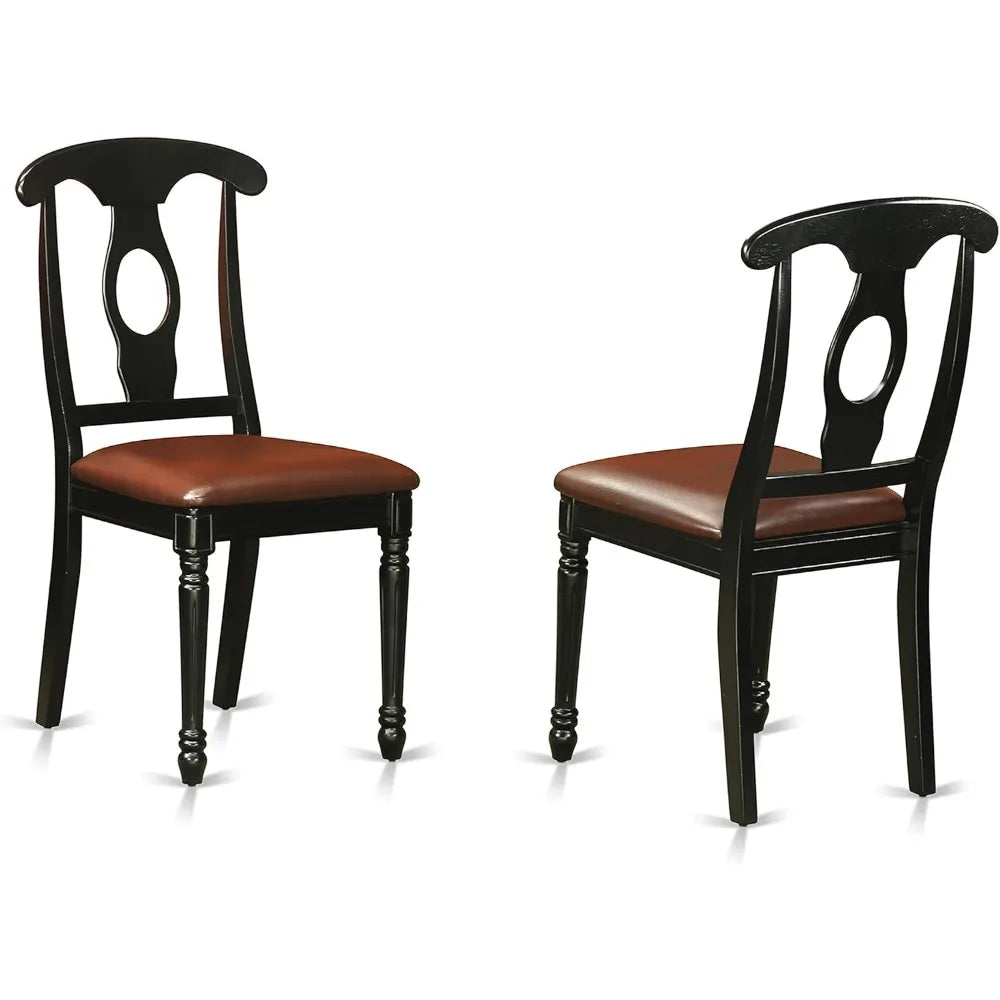 Modern 7-Piece Dining Set with Oval Table and Butterfly Leaf, Including 6 Faux Leather Chairs