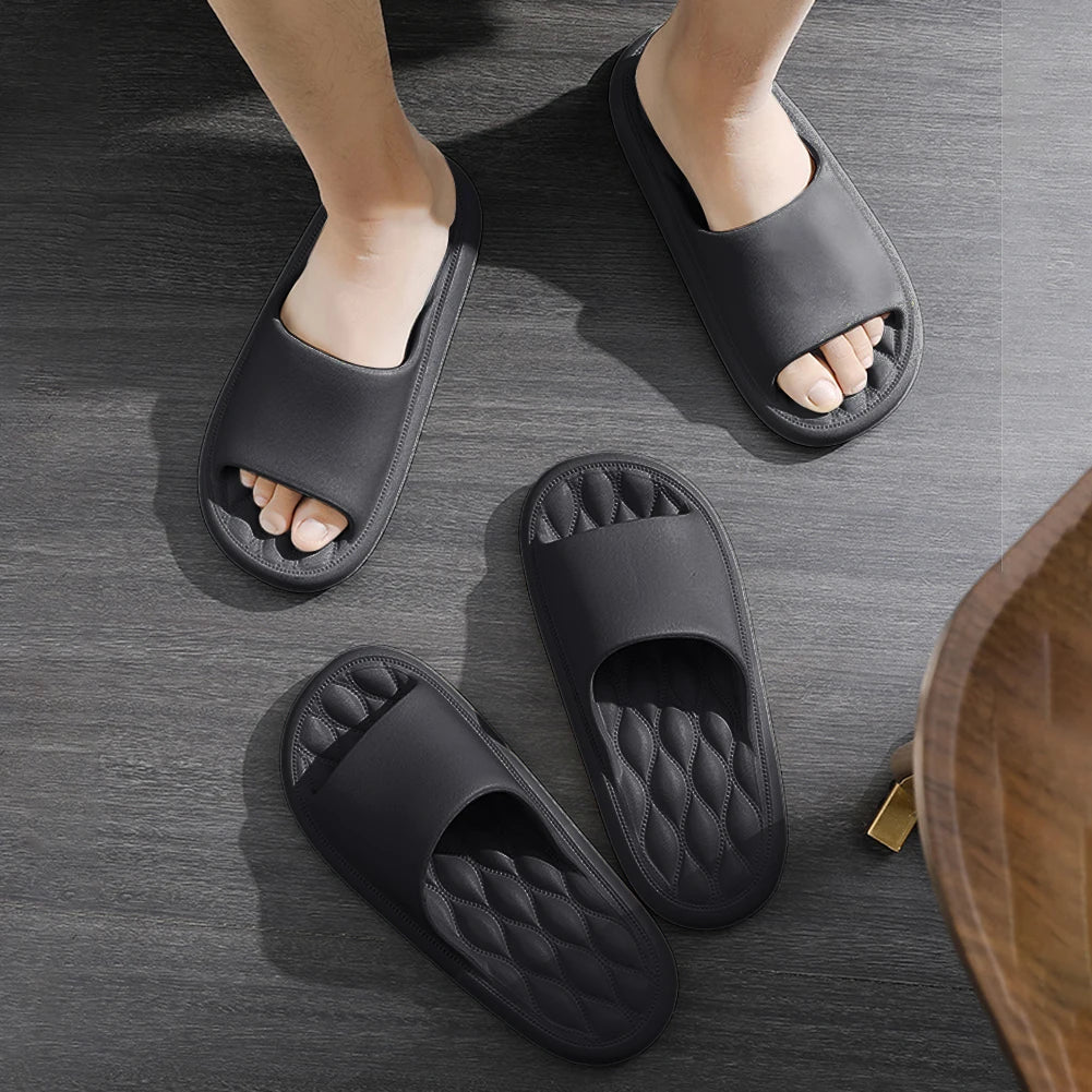 Summer Flip Flops Solid Color Thick Platform Slippers Non Slip Summer Cloud Slides EVA Indoor Home Sandals for Men Women