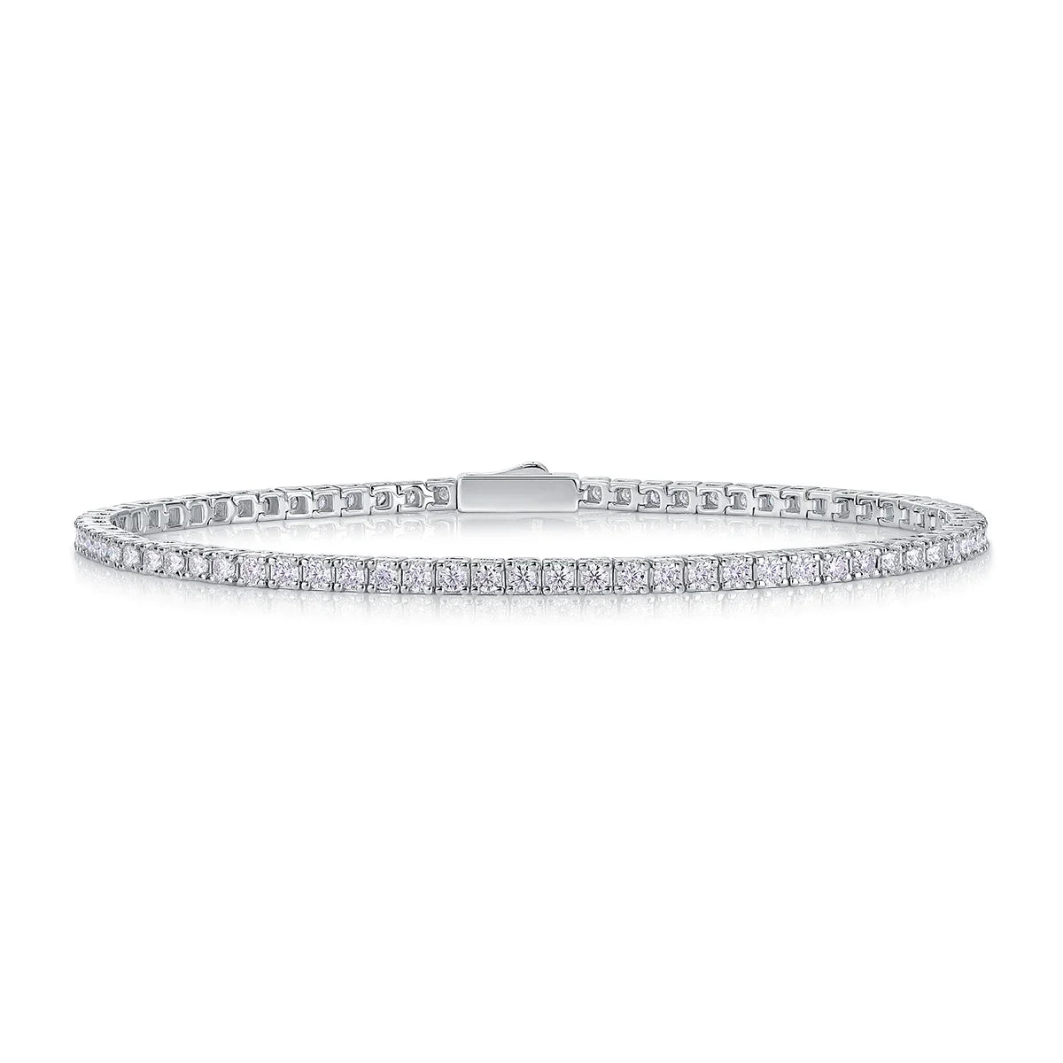 JIUZUAN Moissanite Tennis Bracelet 925 Sterling Silver 18K Gold Plated, Size Optional, Gift for Women, Comes with GRA Certificat