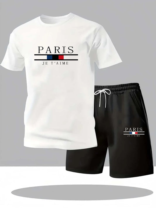 Men Breathable Clothes Workout Fashion Two Piece Sets Sportswear Quick Drying T-shirt Shorts Sets Men's Clothing Tracksuits Sets