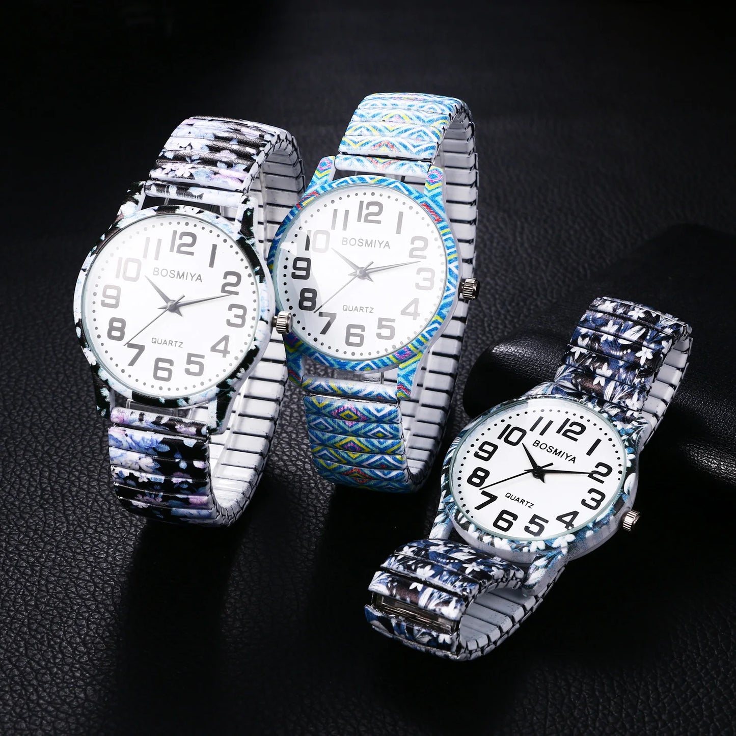 Lancardo Bohemian Quartz Watch Easy to Wear Arabic Numerals Scale Printed Decorative Telescopic Band Watch Valentine's Day Gifts