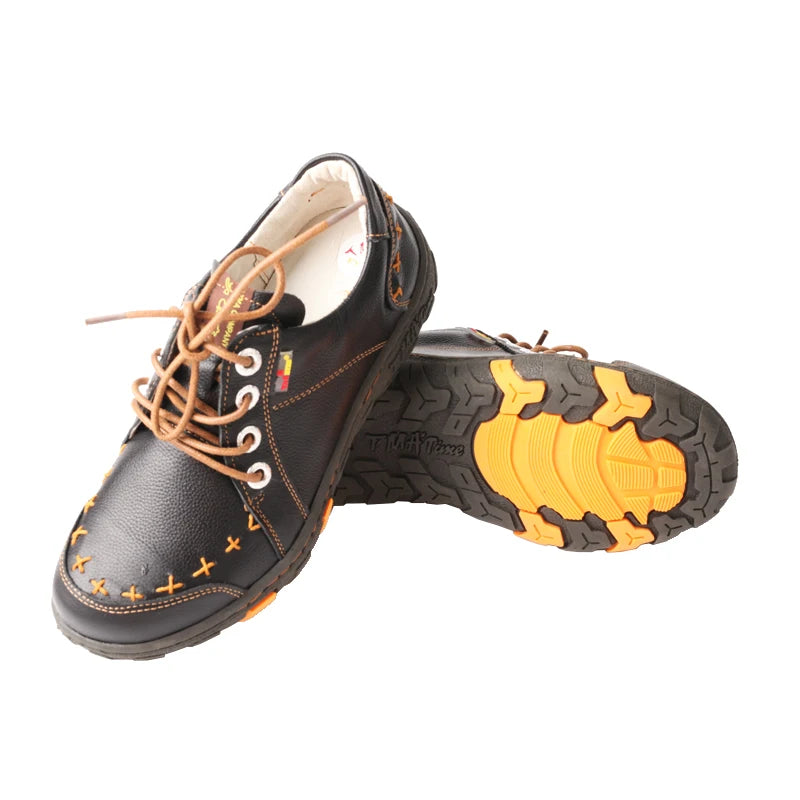 TMA EYES Spring and Summer New Minimalist Top Layer Cowhide Soft Flat Shoes For Women