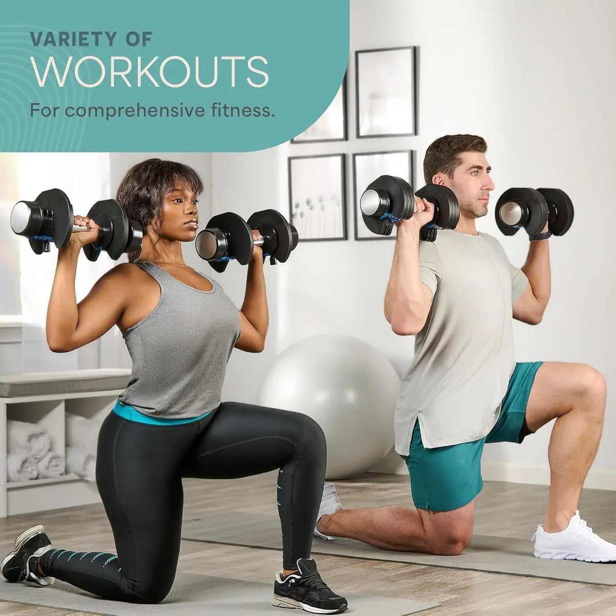 W_Adjustable Dumbbells Set - 5in1- 25lb weights Set & Single with Rack - Quick Adjust, Secure Grip - Compact Hand Weights
