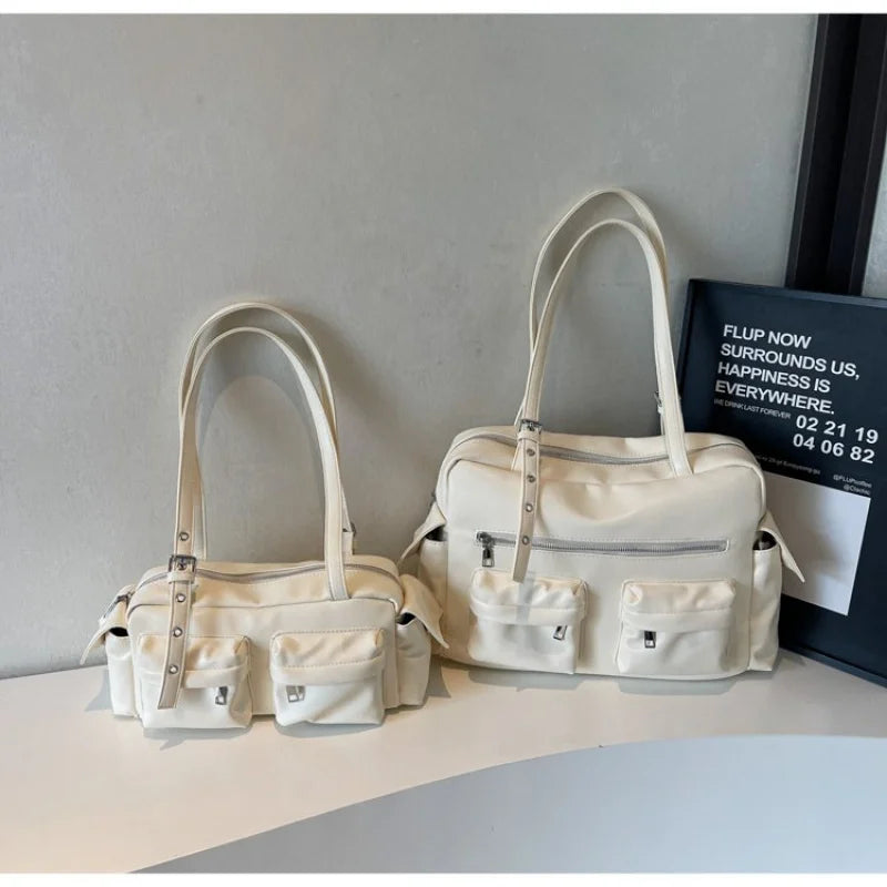 Women'S Bag Fashion Bowling Bag Red Shoulder Bag Vintage Motorcycle Bags For Ladies