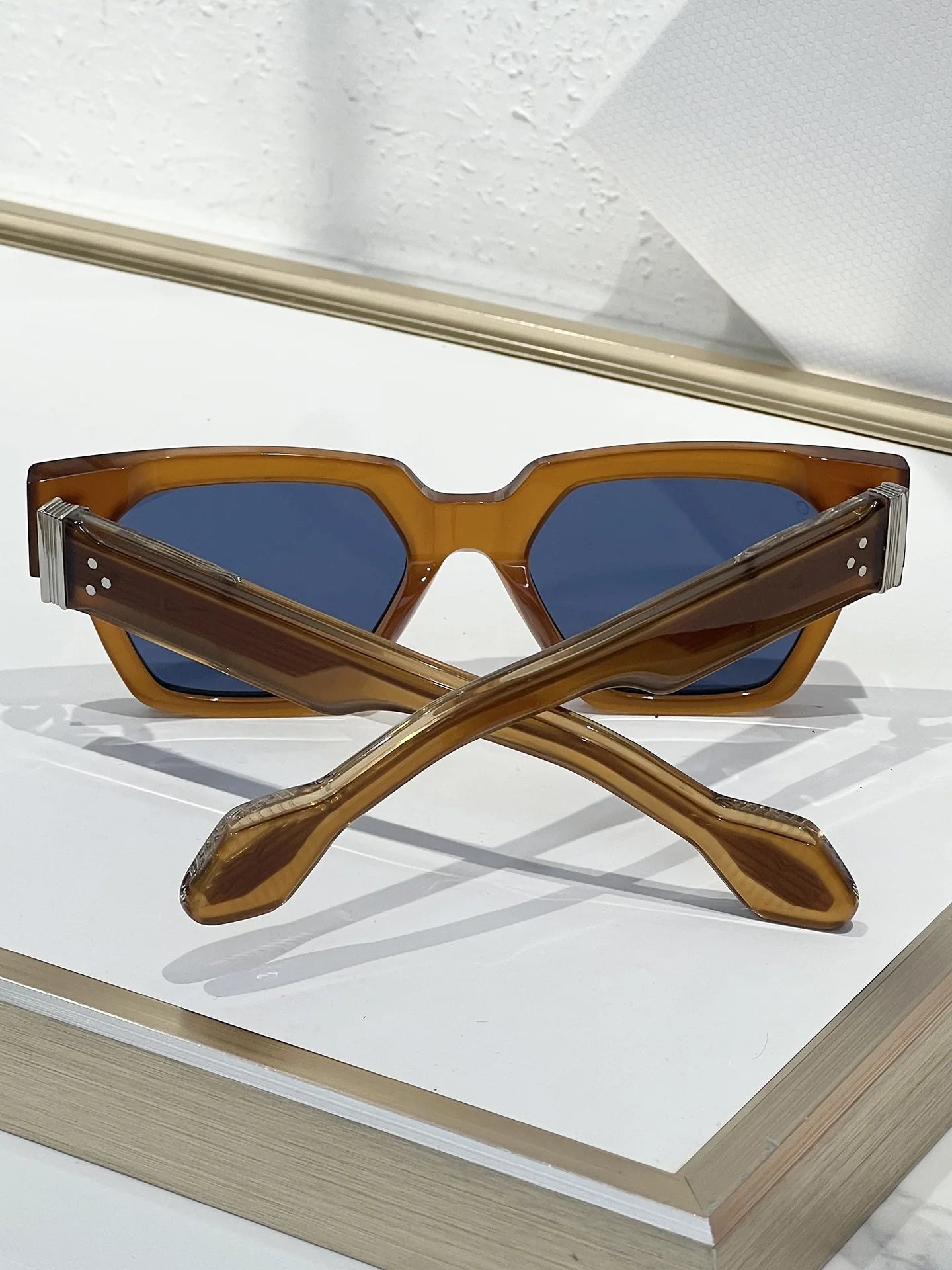 INS UTOPIA UV400 Thick Acetate Handmade Square Sunglasses Designer Trendy Eyewear Top Quality for Men and Women