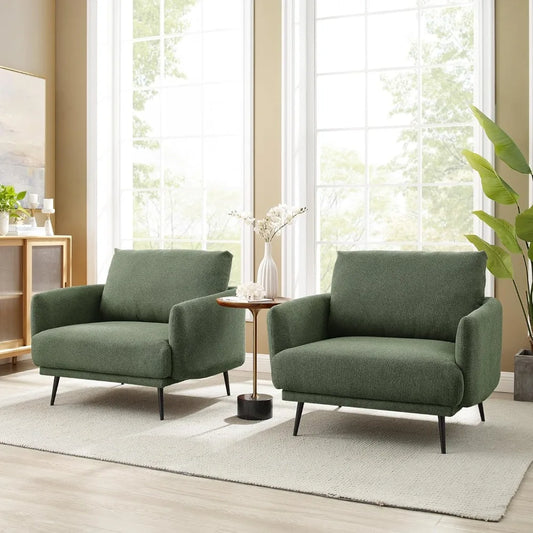 Accent Chair Set of 2,Living Room Chairs with Thick Cushion,Reading Chair for Bedroom,Mid Century Modern Accent Chairs Upholster