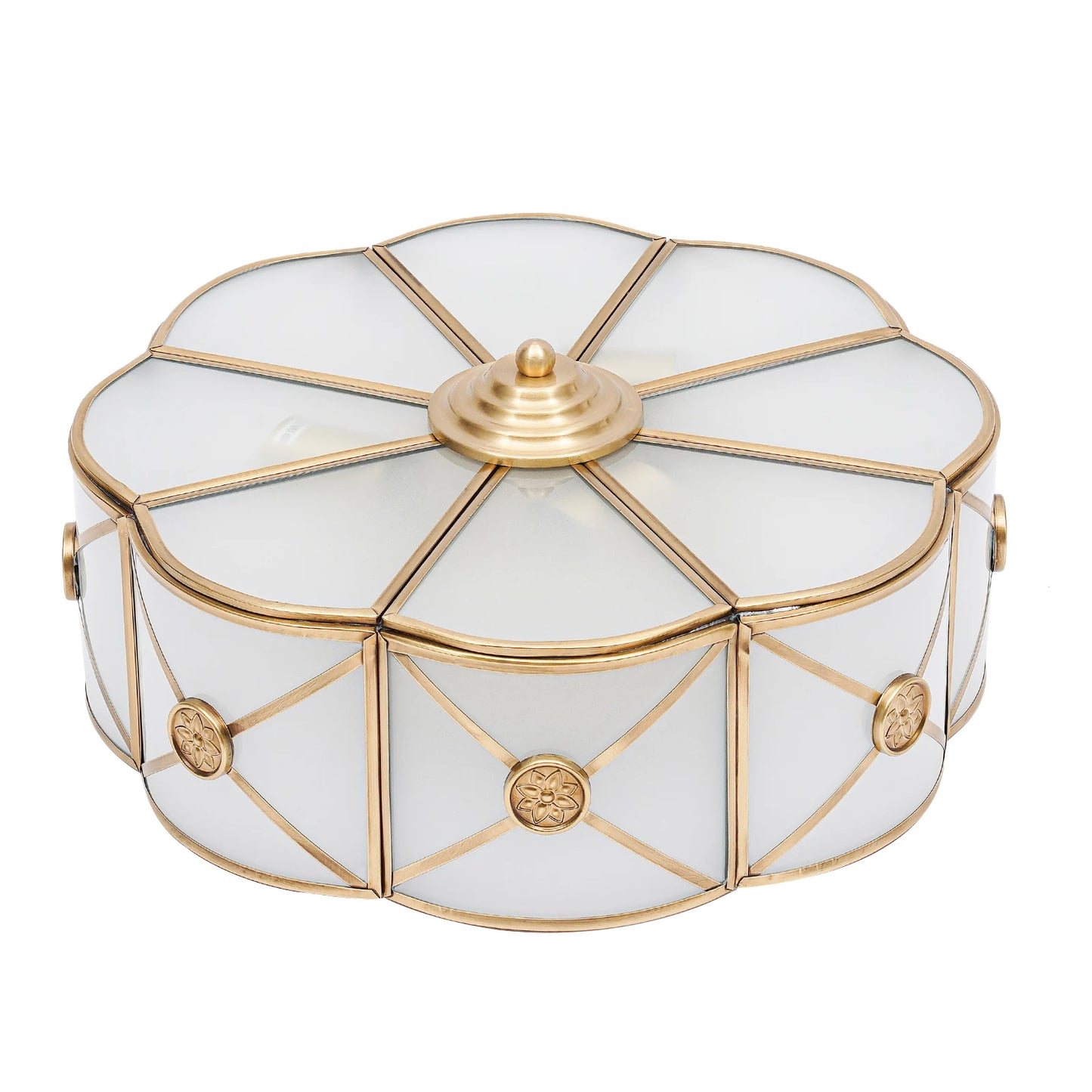 Modern Style Ceiling Lamp, Vintage Luxury Living Room E27 Home Lighting Fixtures, Flower Shaped Fixture Flush Mount Chandelier