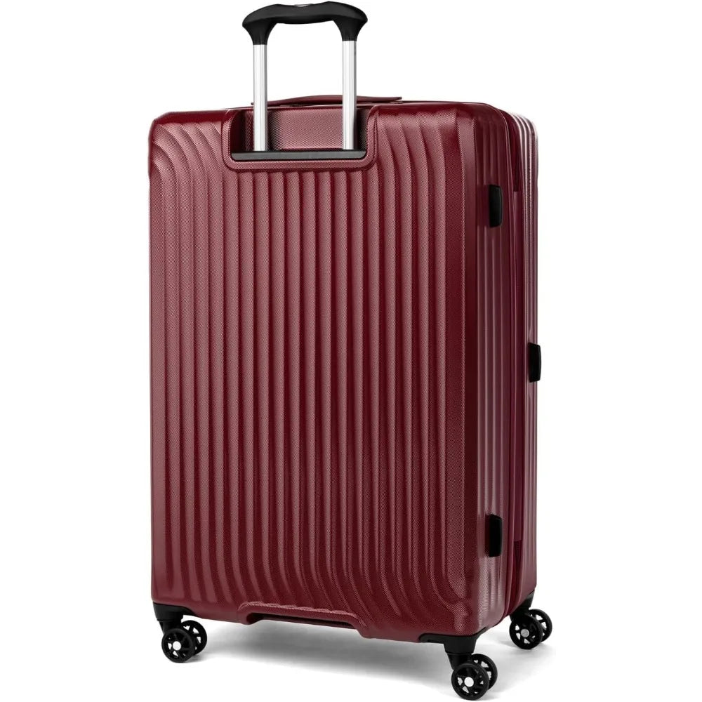 lightweight expandable hardside luggage with 8 spinner wheels and polycarbonate shell