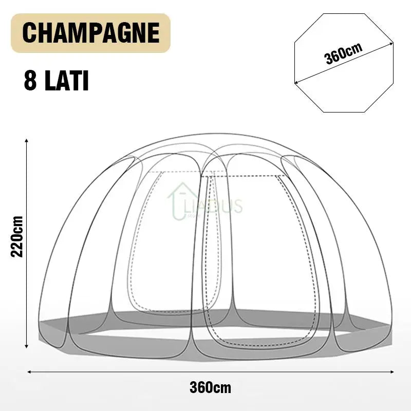4-8 Person Outdoor Waterproof Transparent Dome Tent Mushroom Shaped Camping Shelter for Hiking Lightweight Portable Tent
