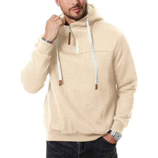 2025 cross-border men's clothing wholesale fleece sleeve autumn and winter casual hooded new sweater