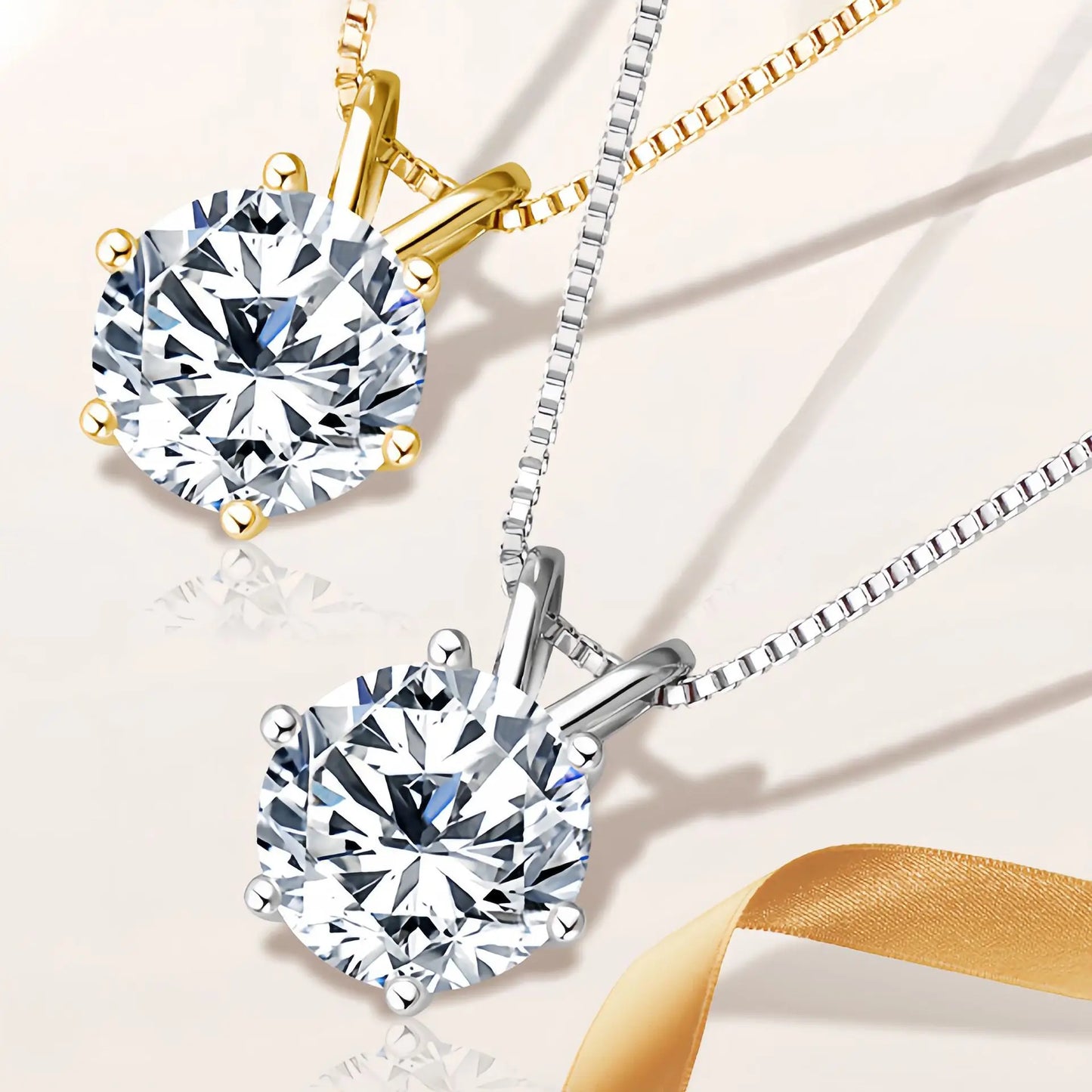 1 Carat Multi-Color D VVS1 Moissanite Pendant Necklace in 925 Sterling Silver - Fine Jewelry Gift for Weddings & Engagements