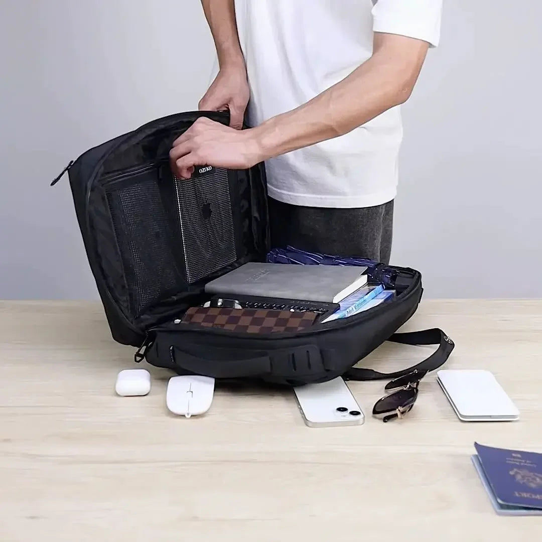 OZUKO Handbags Luxury Luggage  Men Business Laptop Backpacks Multifunction Waterproof Travel Duffel Crossbody Bag Large Capacity