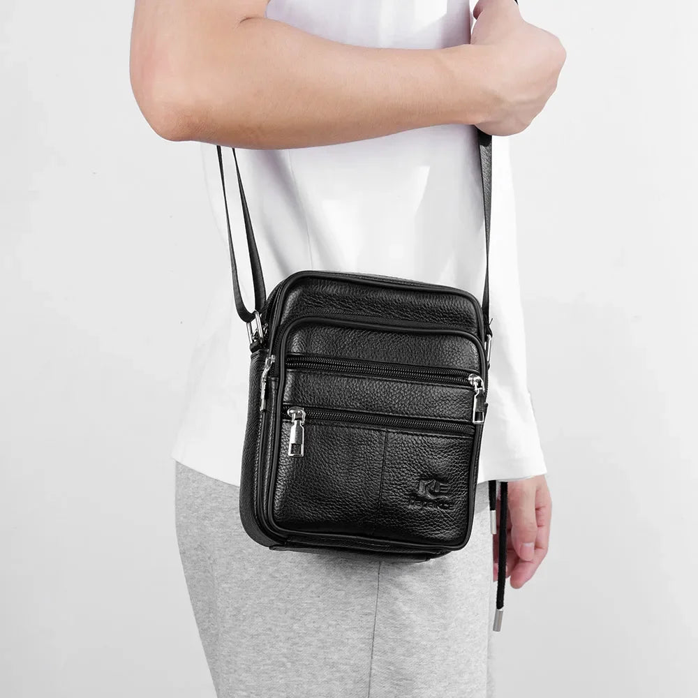 Men's Shoulder Bag Business Casual Vintage Messenger Bag High Quality Leather Men's Travel Shoulder Bag
