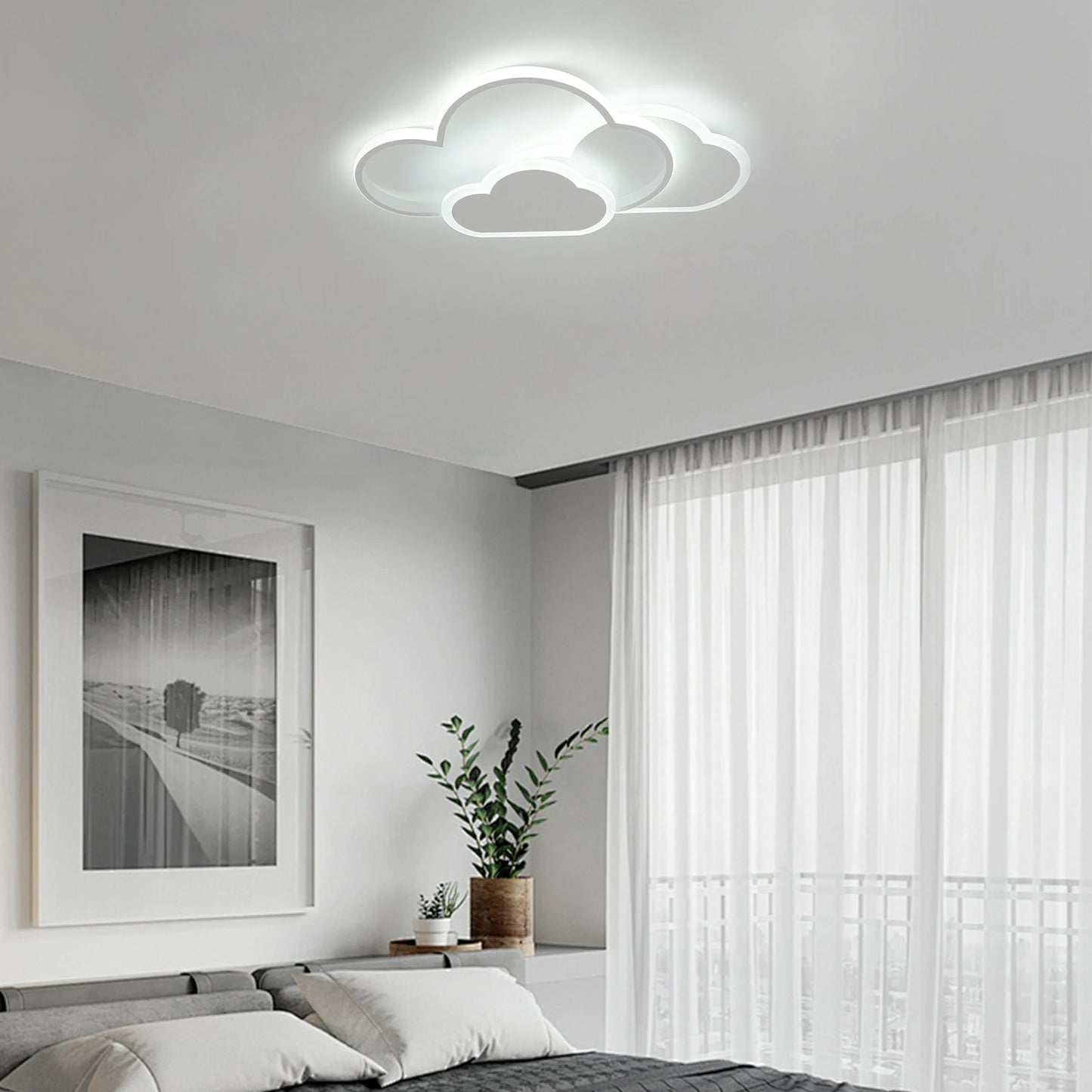 [LED Ceiling Light] Cloud Ceiling Light - Acrylic - Bedroom Use - Long-Lasting Adjustable Light