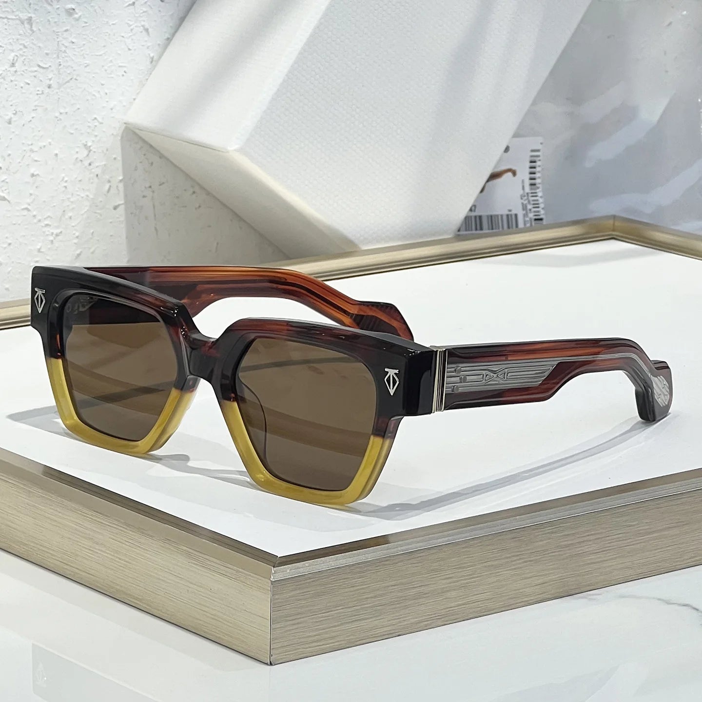 INS UTOPIA UV400 Thick Acetate Handmade Square Sunglasses Designer Trendy Eyewear Top Quality for Men and Women