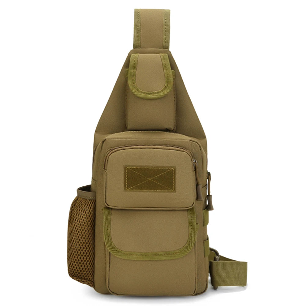 Men's Casual Chest Bag, Outdoor Sports Shoulder Messenger Bag, Multifunctional Chest Pack With Water Bottle Pouch