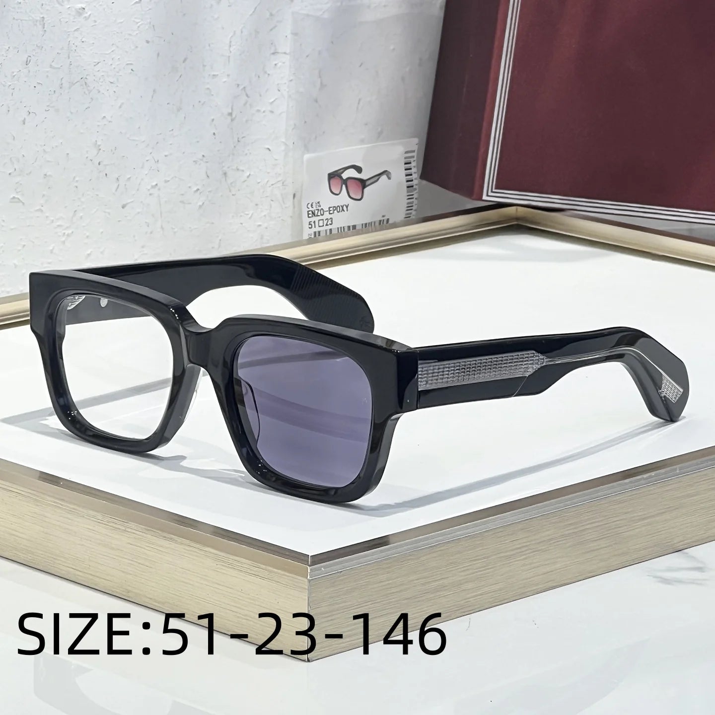 JMM ENZO EPOXY Luxury Handmade Sunglasses UV400 Classic Fashion High-Quality Outdoor Holiday Sun Glasses  Man And Woman