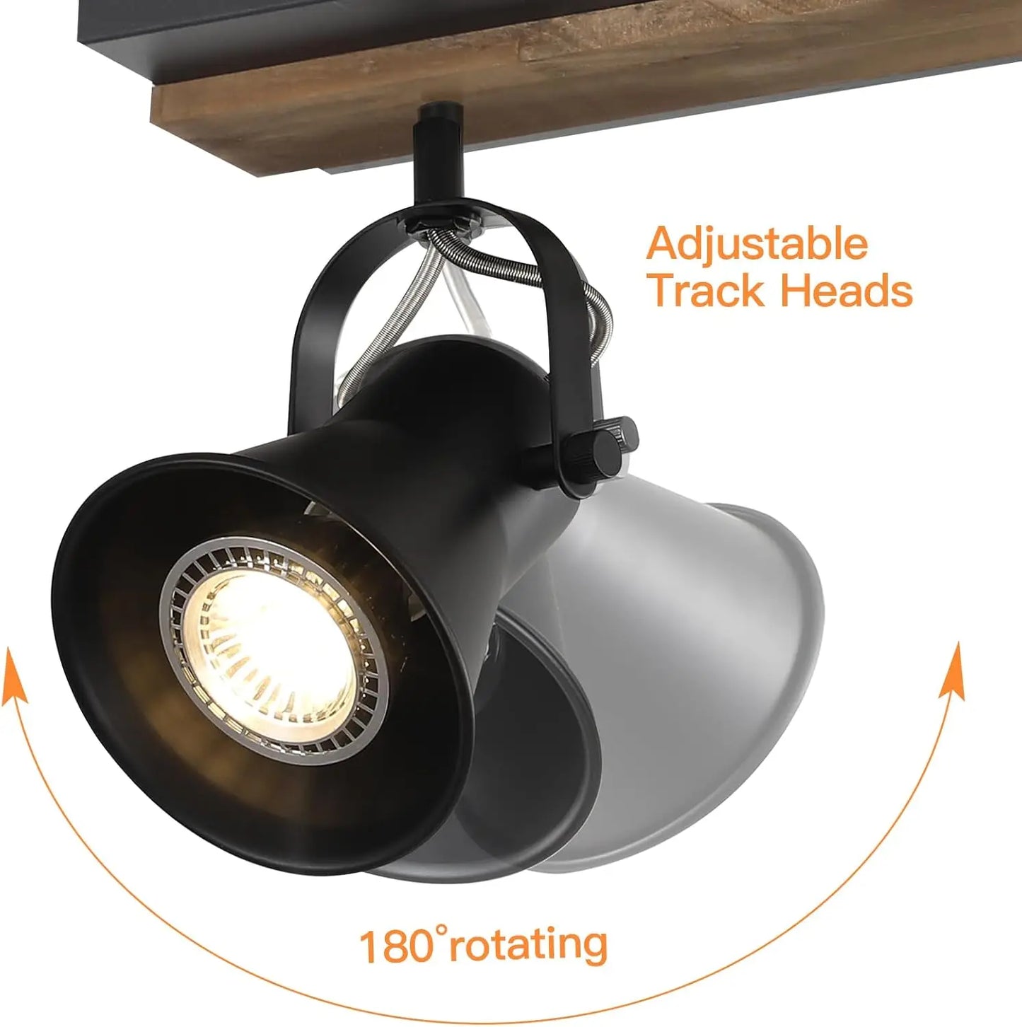 2-Light Black Track Lighting Kit - Modern Farmhouse Semi-Flush Mount w/ Rotatable Heads for Kitchen, Living Room & Bedroom
