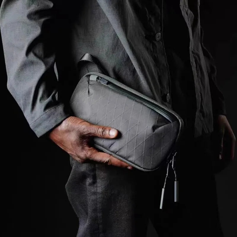 Slim Pouch X-Pac Portable Waterproof Durable Clutch Bag for Personal Items Storage Shoulder Crossbody Bag for Travel Commuting