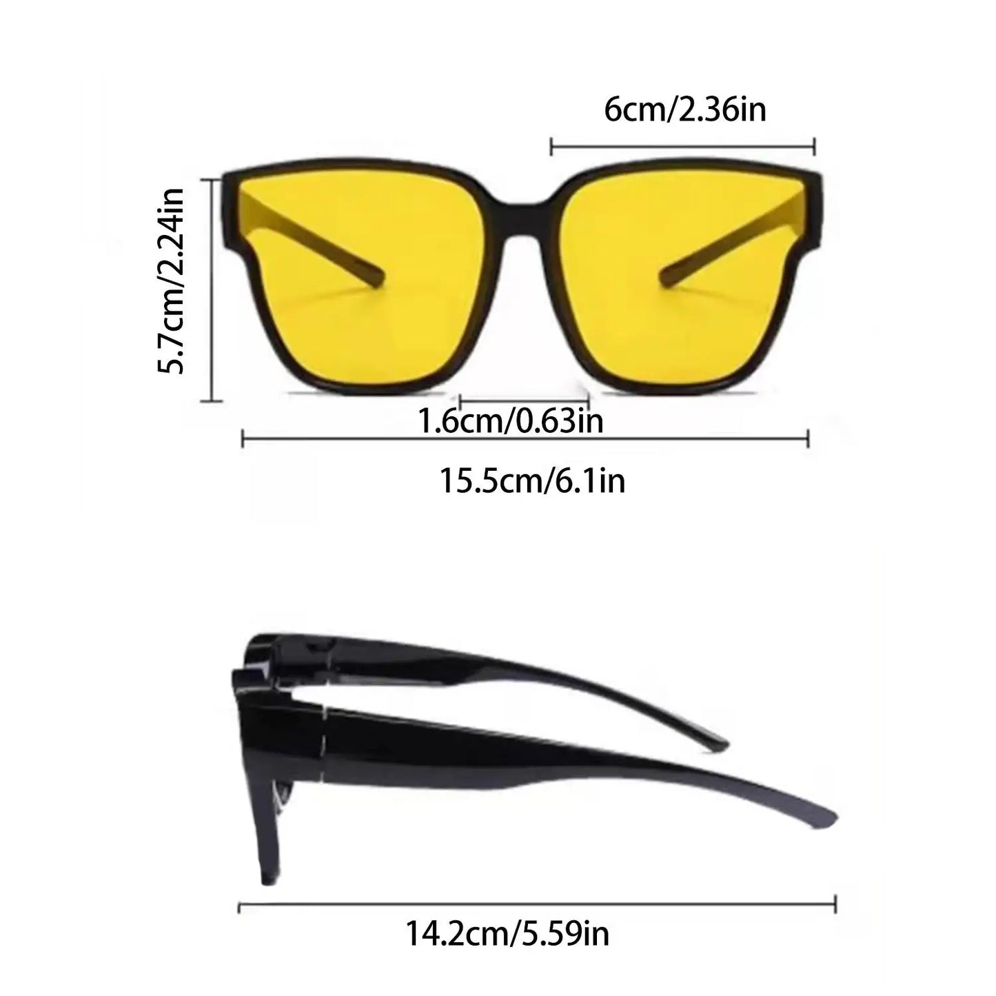 Classic Night Vision Sunglasses For Men Women Square Frame Goggles Eyeglasses Driving Polarized Sun Glasses Unisex Eyewear