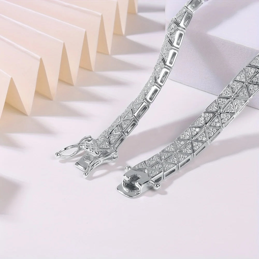 1pc S925 Silver with Moissanite Personalized Tennis Bracelet, Men's and Women's Gifts for Mother | Gifts for Her | Birthday | We