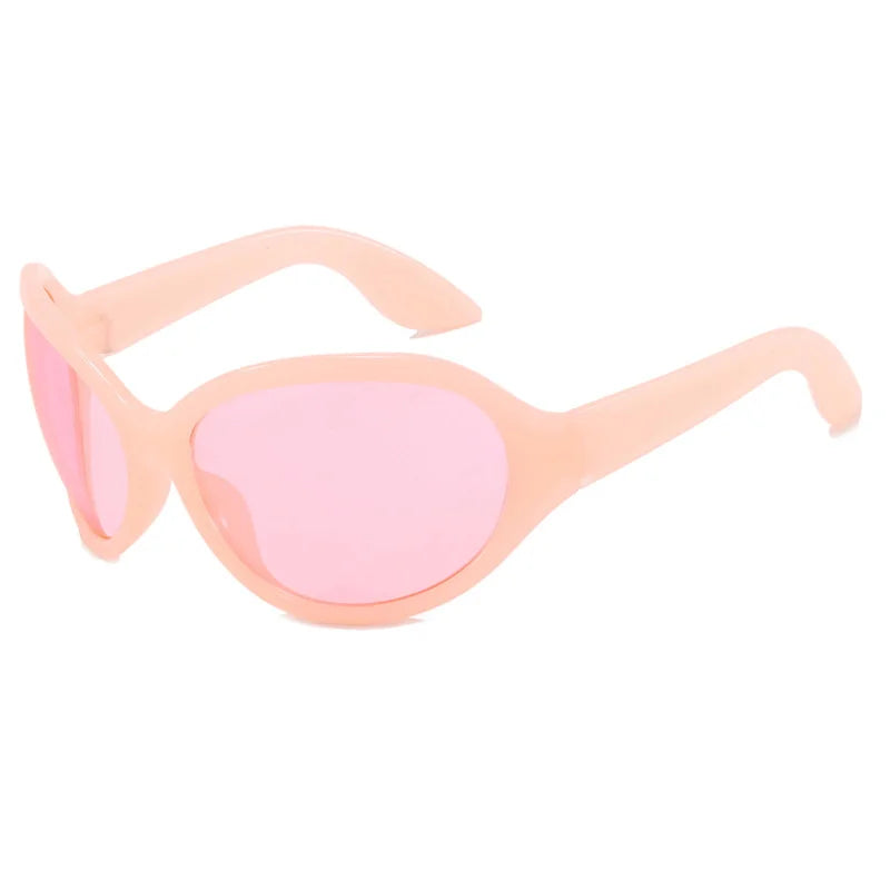 Oversized Y2K Steampunk Sunglasses Women Luxury Brand Designer Oval Sun Glasses Men Cyber Punk Eyewear Shades De Sol Oculos