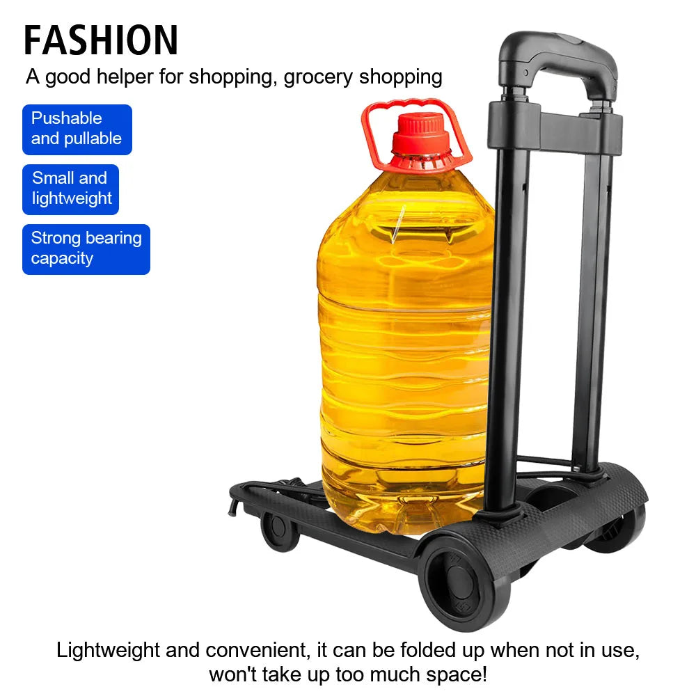 Foldable Luggage Dolly Rolling Carts With Wheels Portable Fold Dolly Utility Rolling Carts With Wheels with Wheels