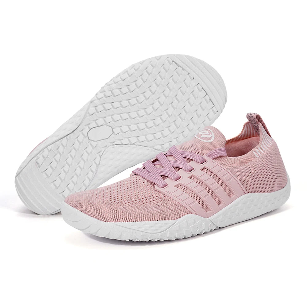 Unisex Wide Barefoot Shoes Breathable Wide Toe Cross Trainer Lightweight Trekking Shoes Mesh Running Sneakers for Outdoor Sports