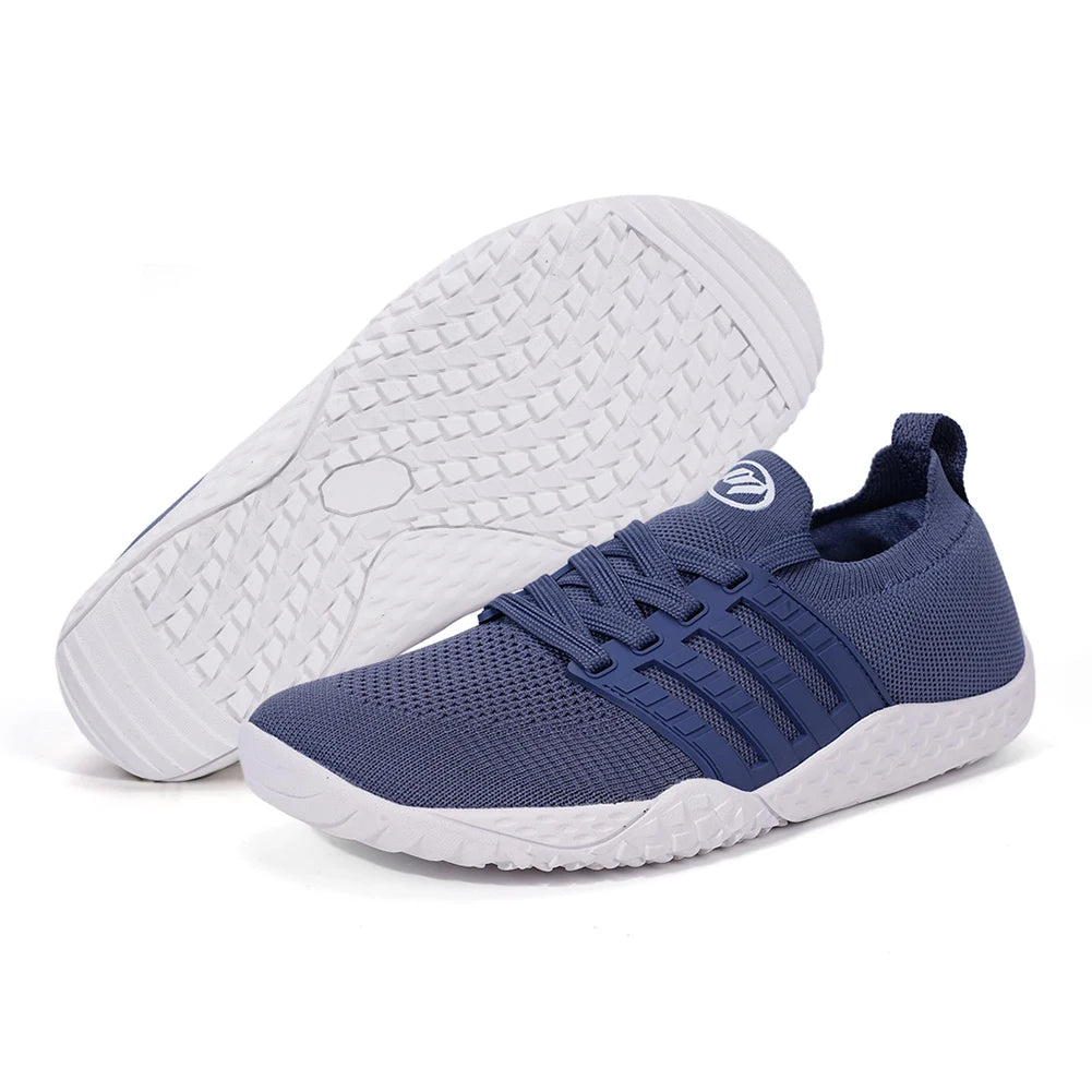 Unisex Wide Barefoot Shoes Breathable Wide Toe Cross Trainer Lightweight Trekking Shoes Mesh Running Sneakers for Outdoor Sports