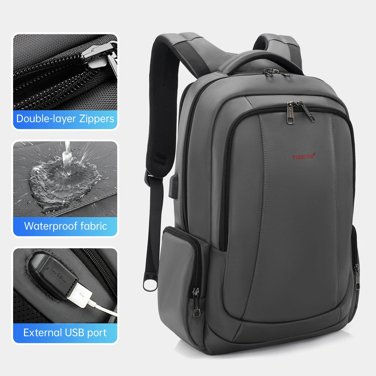 Tigernu Backpacks For Men Laptop Backpack Bags Male Travel Backpack For School USB Charging Port Schoolbag Men Mochilas Knapsack