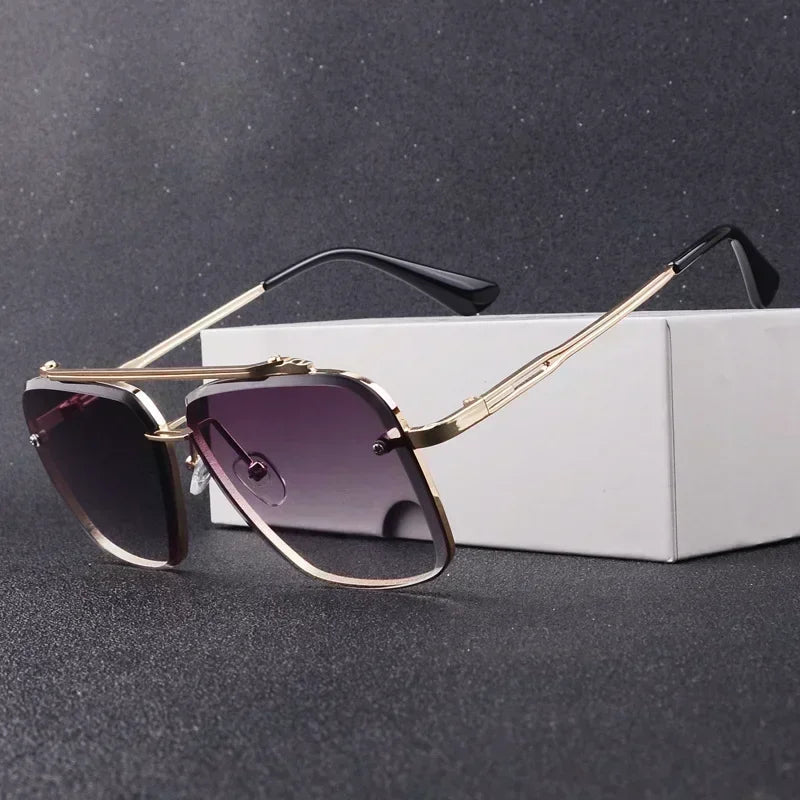 2025 Fashion Square Luxury Design Sunglasses Men Women Flight Seven Rock Mach Six Style Gradient Pilot Sunglasses Oculos De Sol