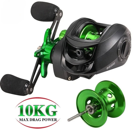 Sougayilang Baitcasting Reel 7.2:1 Gear Ratio Max Drag 10kg Wheel Metal Spool Trolling Reel for Freshwater Carp Fishing Pesca