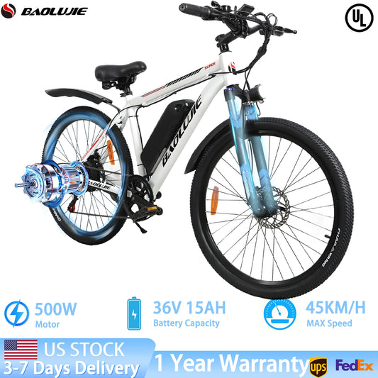 BAOLUJIE S1 Electric Bike for Adults 1000W Motor E bike 70 Miles Rang 28MPH Removable Battery Electric Bicycles【1 Year Warranty】