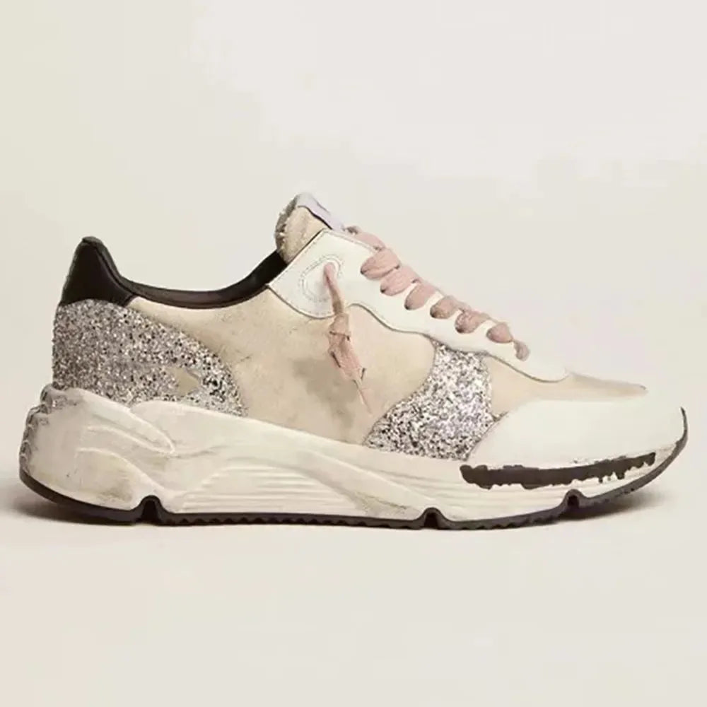 2025 Spring Sole New Retro Distressed Small Star Dirty Golden Shoes For Men Women Platform Sports Daddy Goose Shoes Running