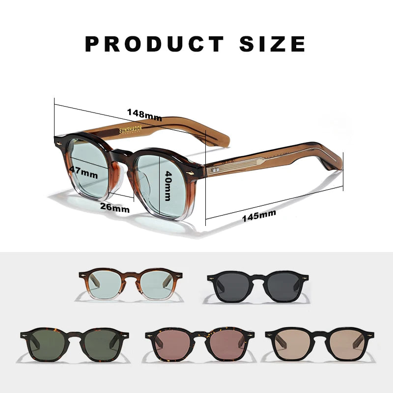 Luxury Brand Original Sunglasses Men Top Quality Acetate Handmade Glasses Women Outdoor Travel UV Protection Sunshade Eyeglasses