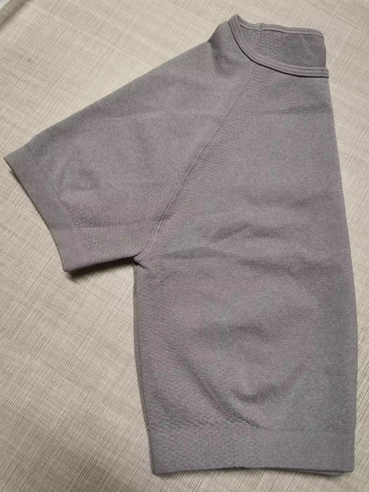 Women's Knitted Seamless Running Sports Short Sleeve Top Fitness Yoga Wear