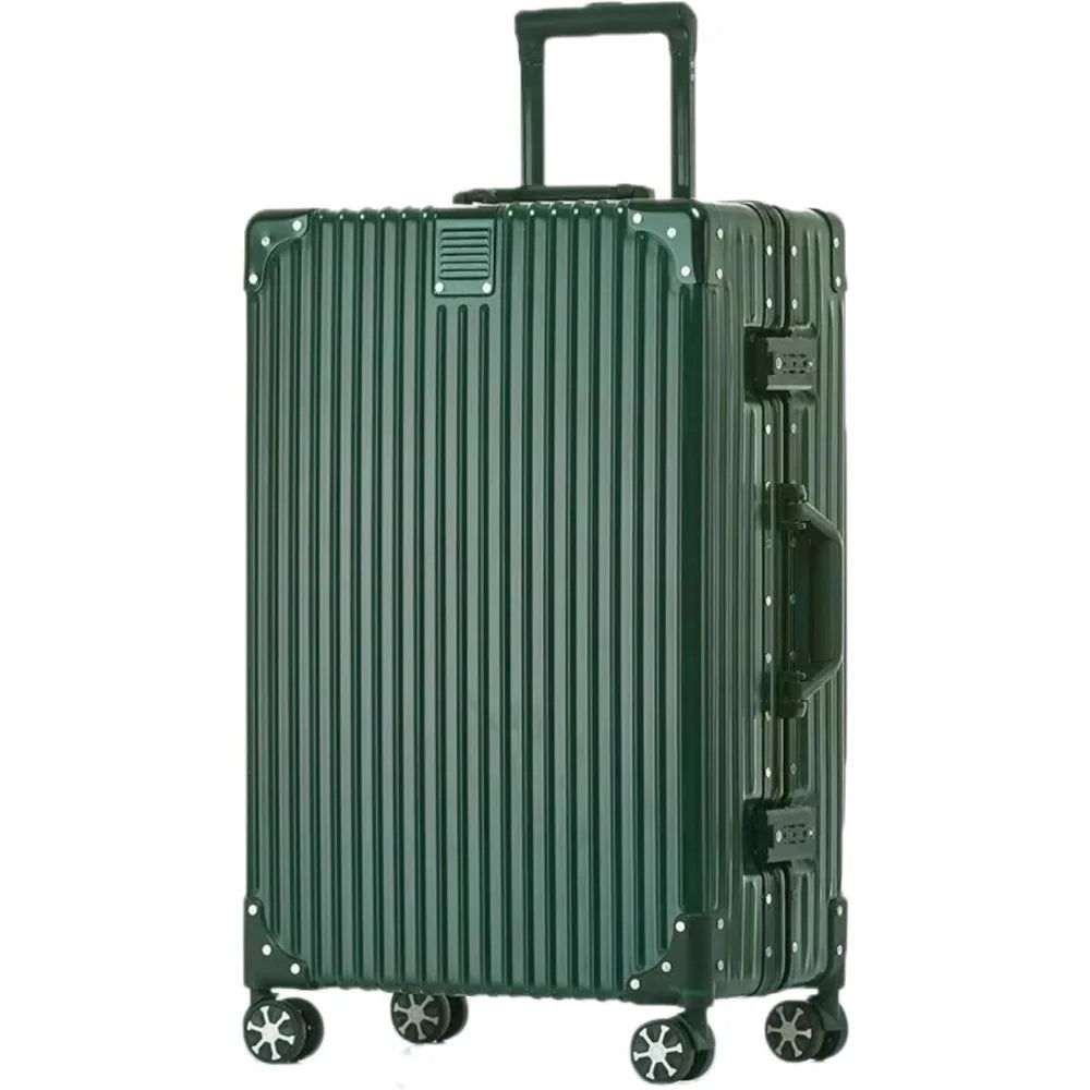 28 Inch Checked in Luggage with Aluminum Frame, PC Hard Shell Suitcase with Spinner Wheels and TSA Lock, Large Suitcase