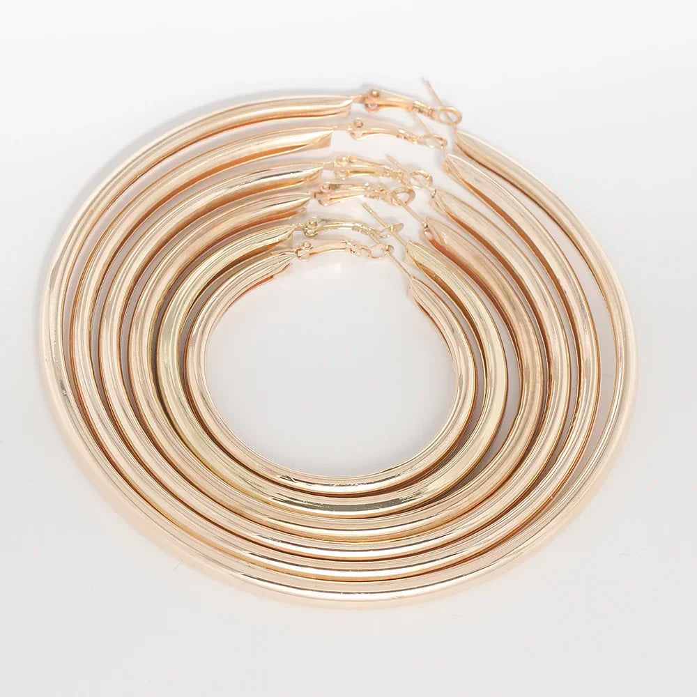 Fashion Oversized Big Hoop Earrings For Women Basketball Brincos Large Thick Round Circle Earrings Hoops Punk Jewelry