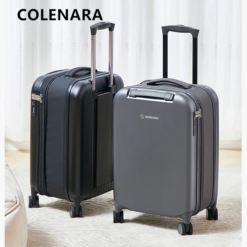 COLENARA ABS+PC Suitcase Large Capacity Trolley Case 20"24"28 Inch Boarding Box Women's Ultra-lightweight Rolling Luggage