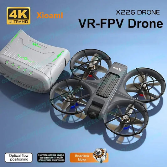 X226 VR FPV Drone 4K HD Dual Camera Aircraft Brushless Motor WIFI 2.4G/5G RC Quadcopter Optical Flow Positioning Mini Drone Toys
