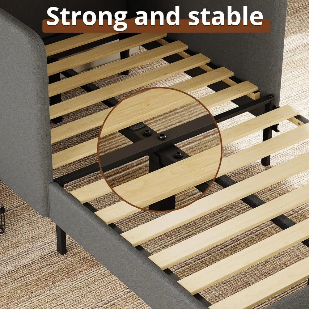 LIKIMIO Twin XL Corner Daybed with Storage Drawers and Headboard, Solid Bed Frame for Bedroom or Guest Room