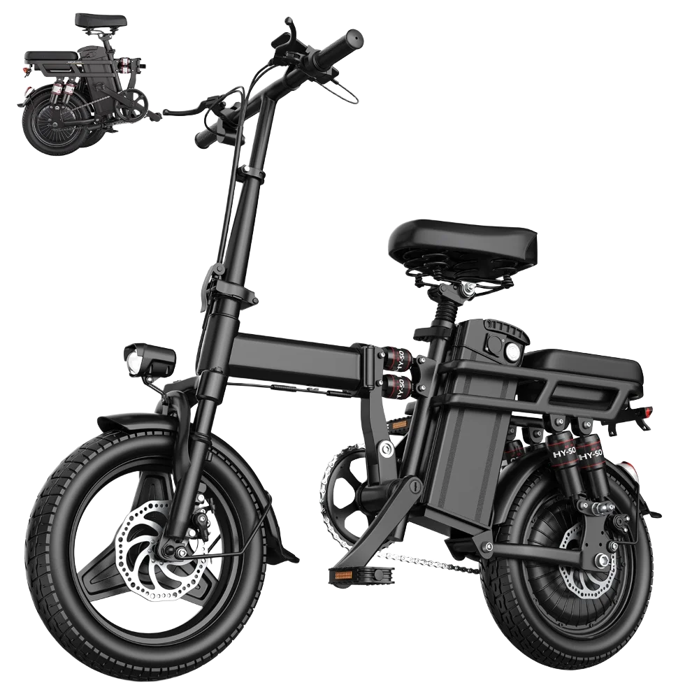 Electric Bike For Adults, Folding Electric Bike, 500W Peak Motor, Electric Bicycle With 14" Tire, 48V 20AH/15AH/10Ah Battery