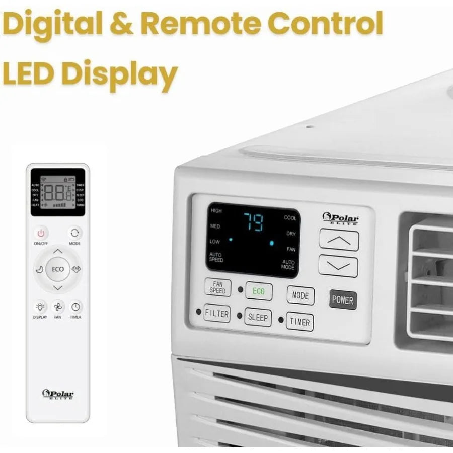 8000 BTU Window Air Conditioner for Cooling Up to 350 Sq. Ft. Features Quiet Operation Cool Fan Dry Modes Digital Display Remot