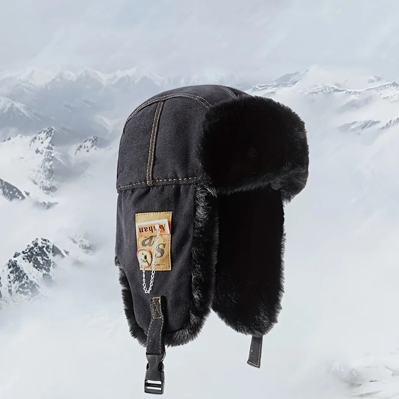 New winter hat, Lei Feng hat, warm cotton hat, thick ear protection, cold proof, with ear cover, pilot hat.