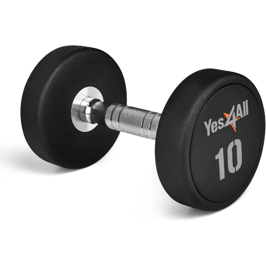 Yes4All Urethane Dumbbell with AntiSlip Knurled Handle 550 LB for Muscle Building and Strength Training Ideal for Home Gyms Fit