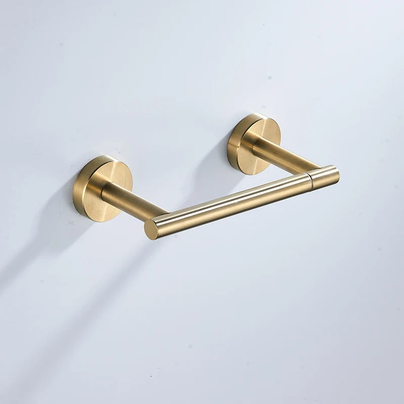 Stainless Steel Toilet Paper Holder Wall Mounted Toilet Paper Roll Holder Golden Bathroom Tissue Hanger Household Items Hardware